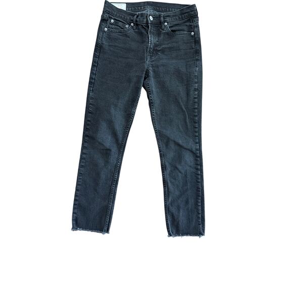 GAP Denim - Gap Women's Black Vintage Slim Mid Rise Raw Hem Straight Leg Jeans Size 27